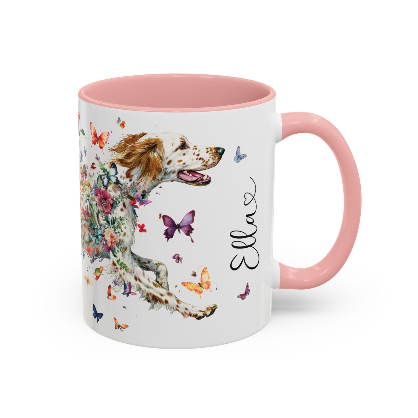 English Setter #5 Personalized Accent Mugs, 11oz