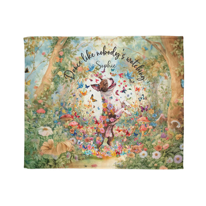 Boston Terrier #1 Dancing, Personalised Mystical Forest Blanket