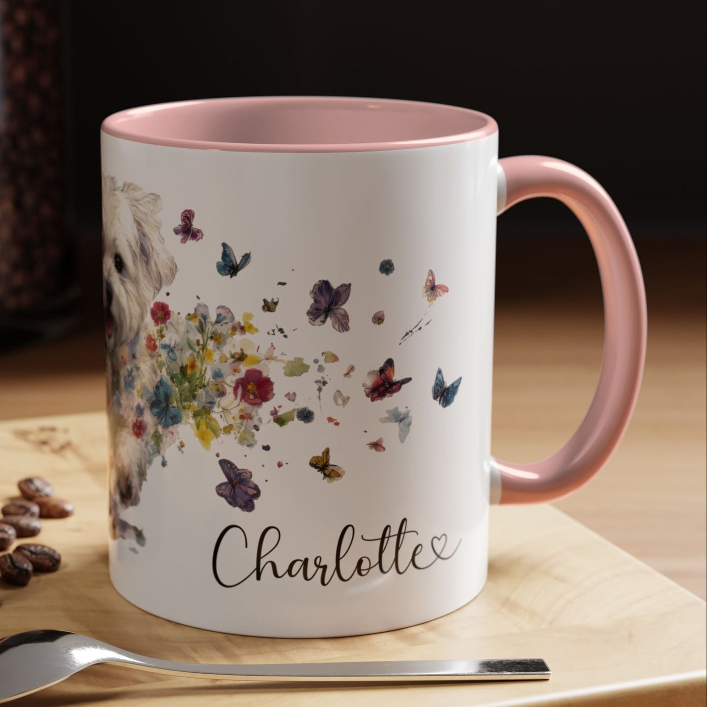 Maltipoo Personalized Accent Mugs, 11oz