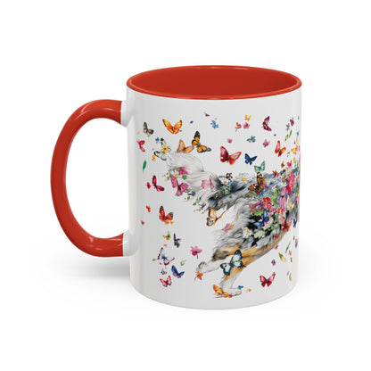 Aussie Doodle Blue Merle Personalized Accent Mugs, 11oz