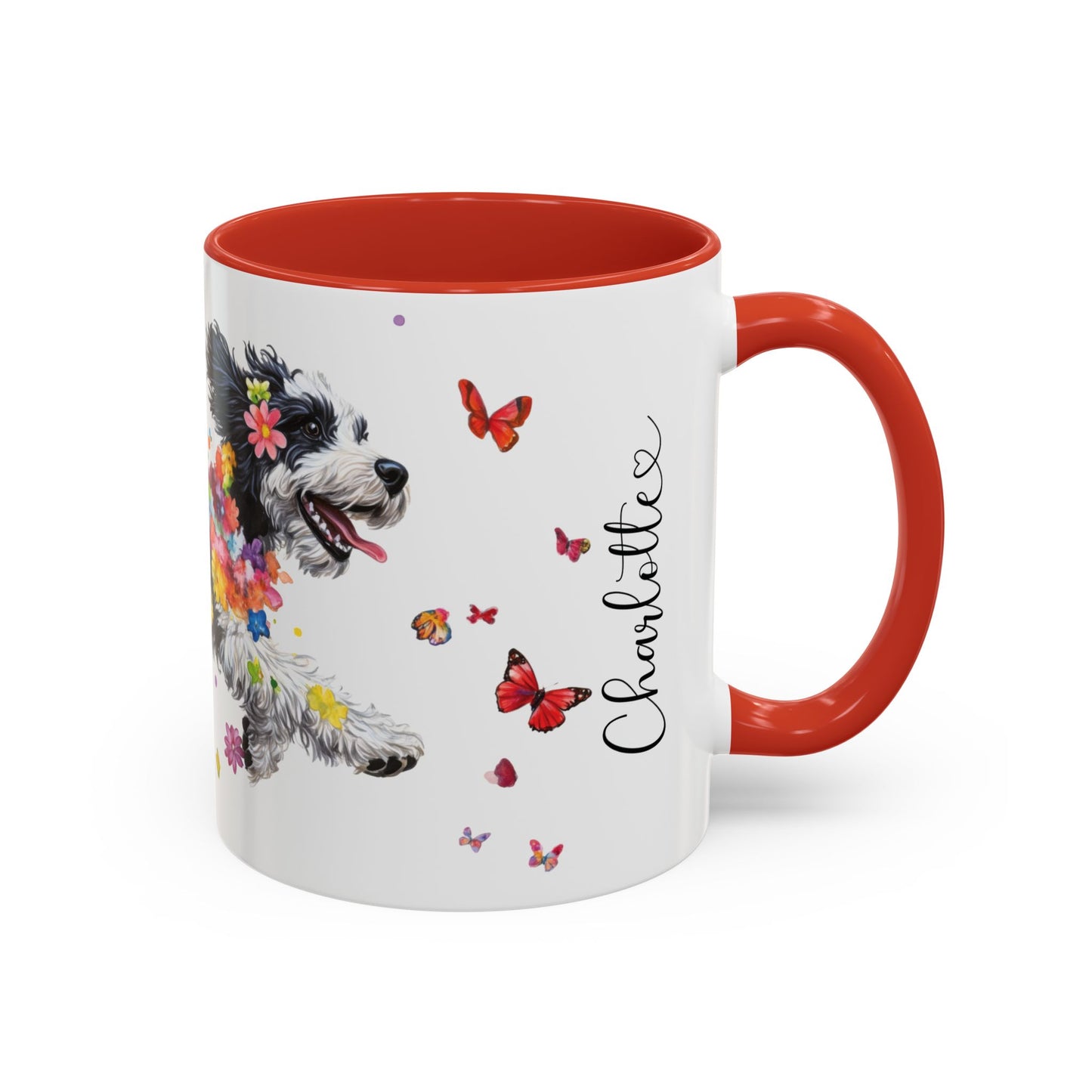 Bernedoodle Personalized Accent Mugs, 11oz