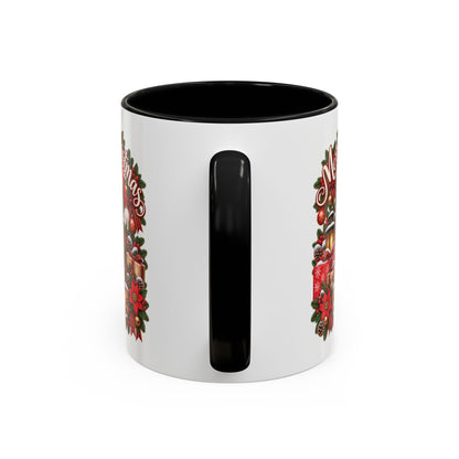 Labrador #3 Merry Christmas, personalised accent colour 11oz mug