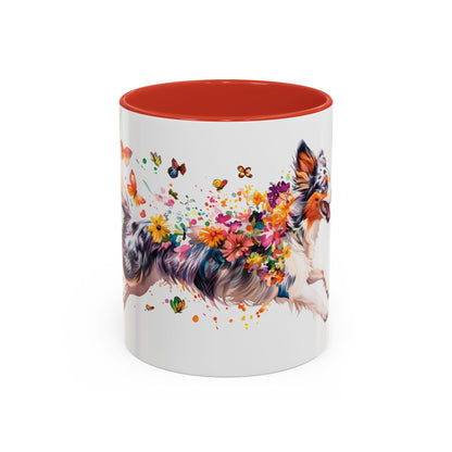 Border Collie (Australian Collie) Blue Merle, Personalized Accent Mugs, 11oz