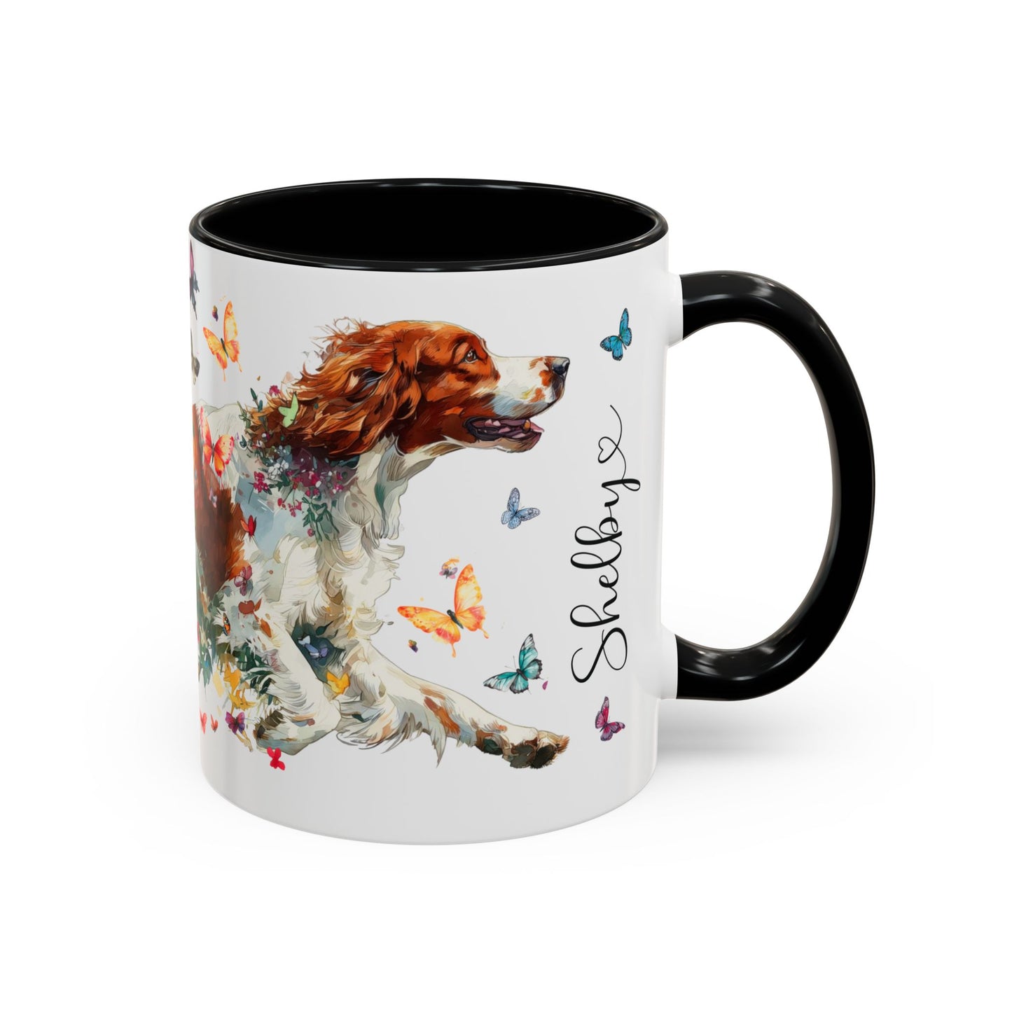 Irish Red & White Setter, Personalized Accent Mugs, 11oz