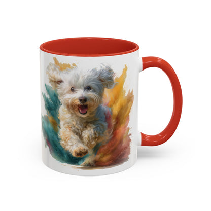 Maltese #2 Paint Colourful Personalised Accent Mugs, 11oz