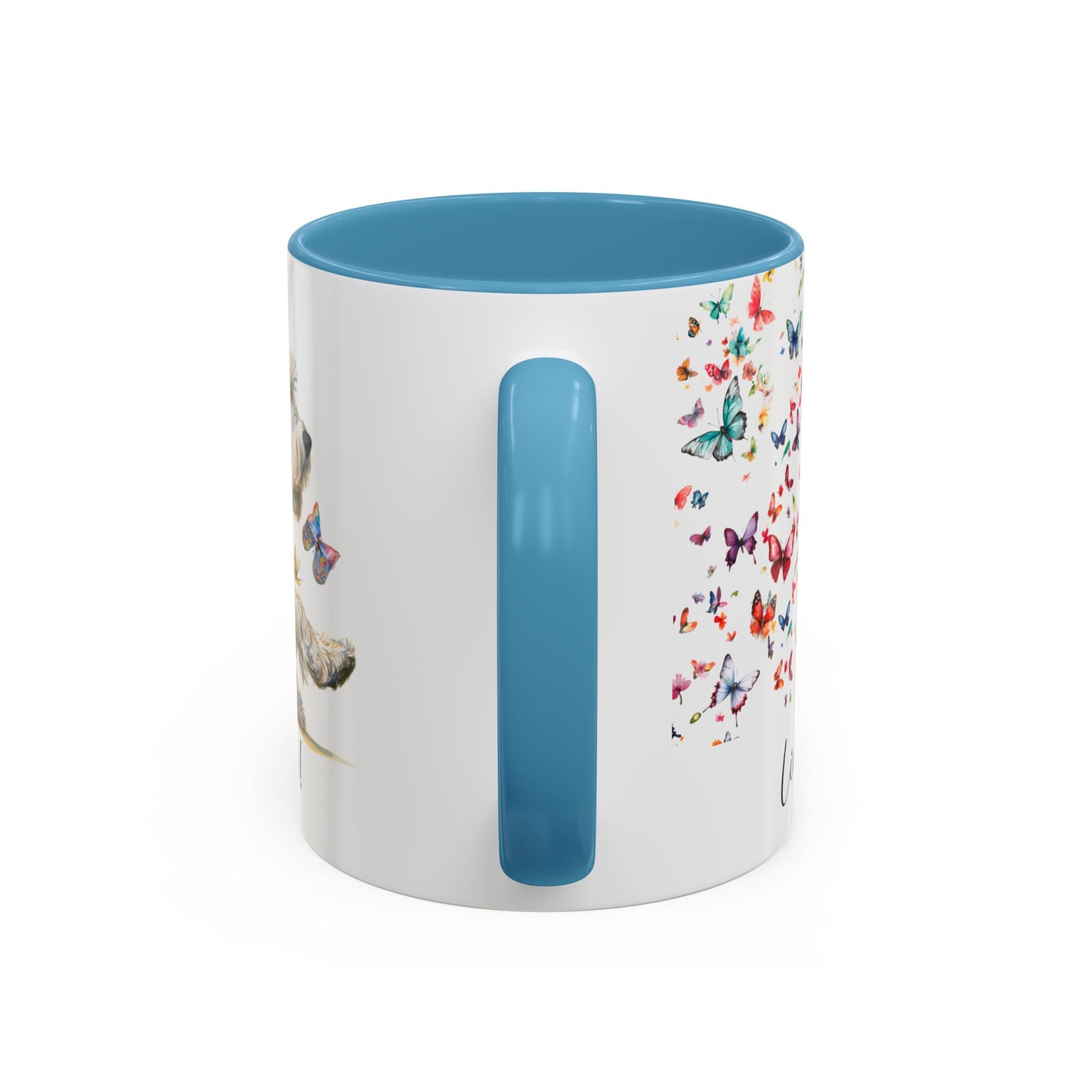 Schnauzer #2,  Live like the gate was left open, Colorful Accent Mugs, 11oz
