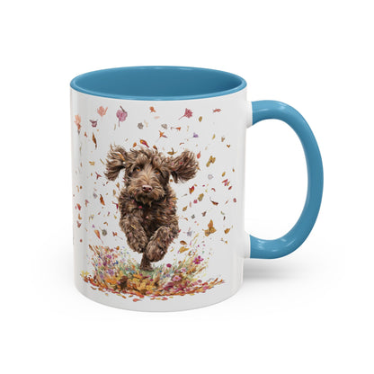 Labradoodle #5 Autumn/Fall, Personalized Accent Mugs, 11oz
