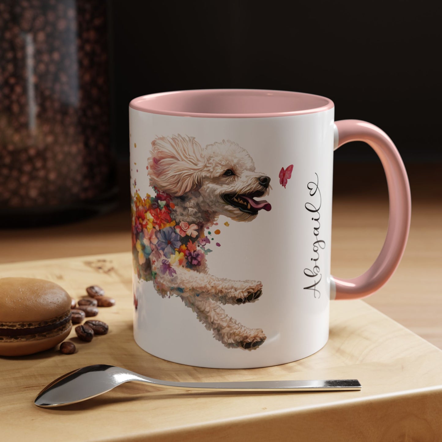 Poodle Personalized Accent Mugs, 11oz