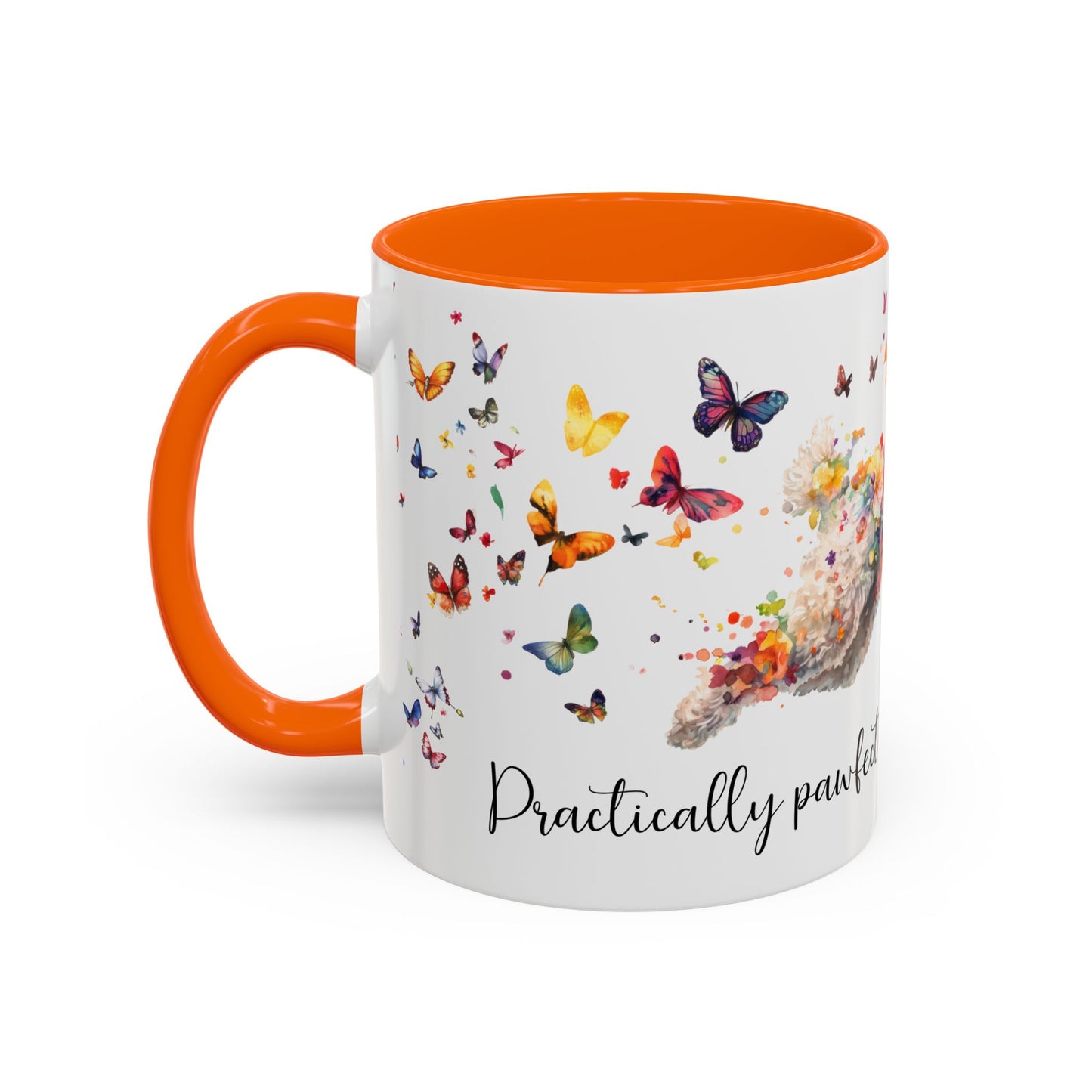 Poodle #1 - Practically Pawfect in every way. Personalised Colorful Accent Mugs, 11oz