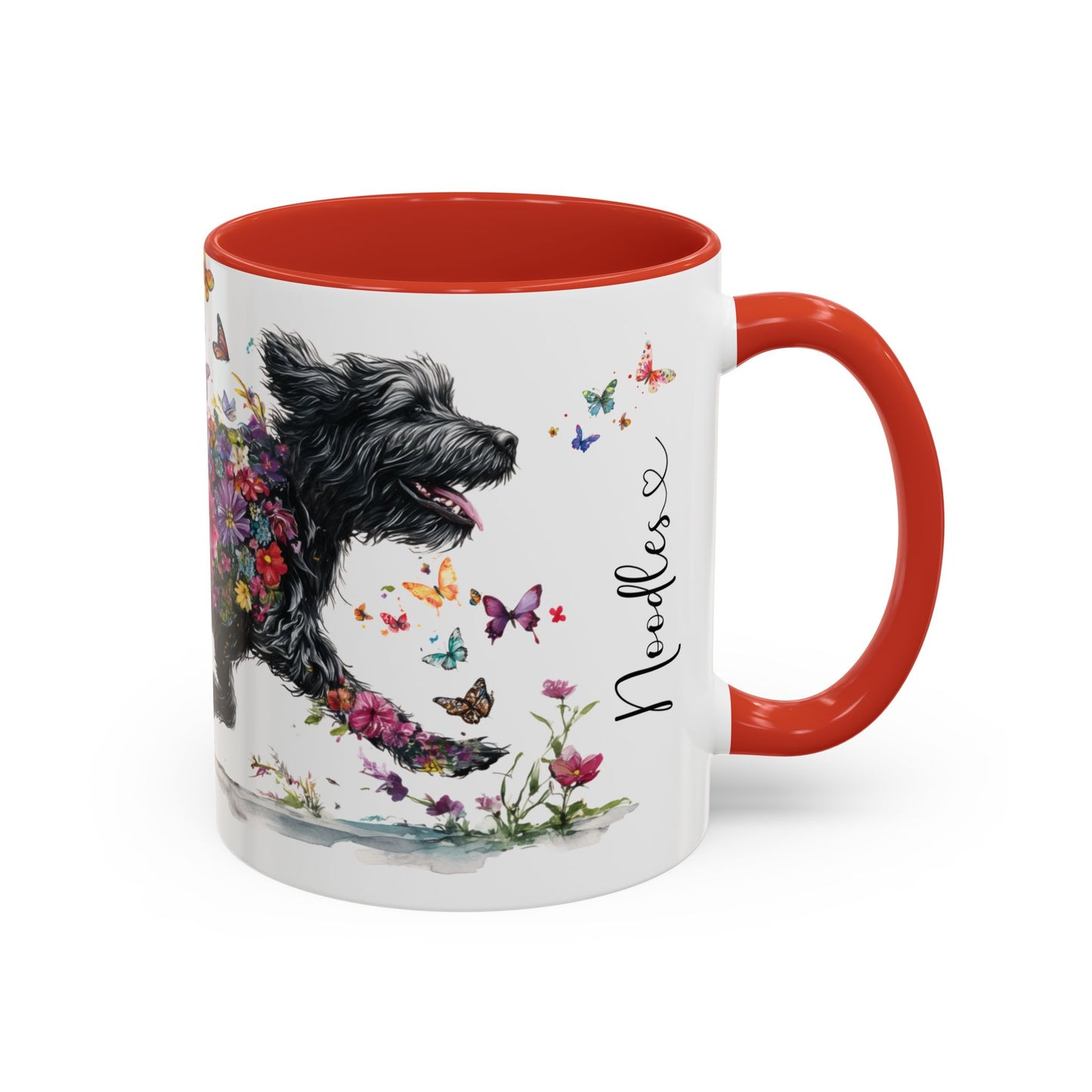 Labradoodle/Groodle #2 floral Personalized Accent Mugs, 11oz