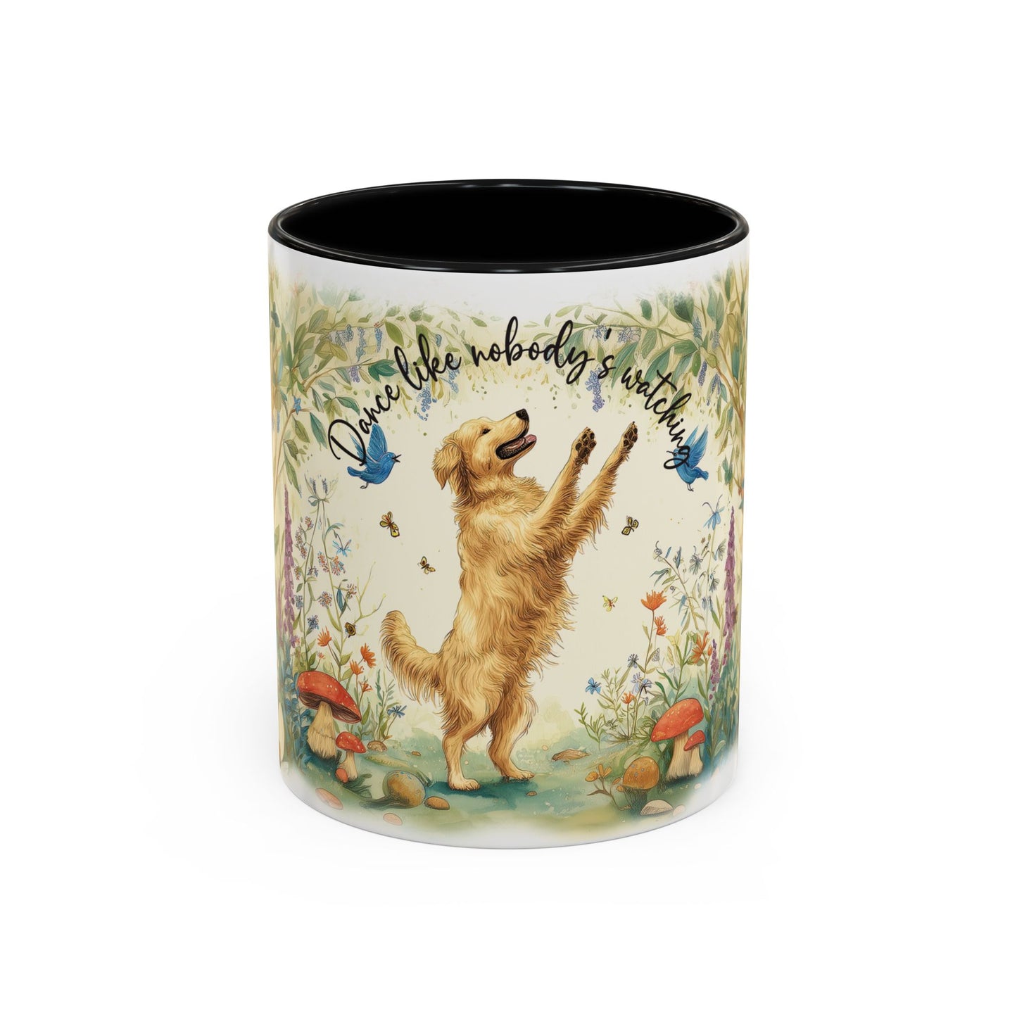 Golden Retriever "Dance like nobody's watching" Personalized  Mugs, 11oz