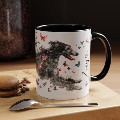Silken Windhound #2 Personalized Accent Mugs, 11oz