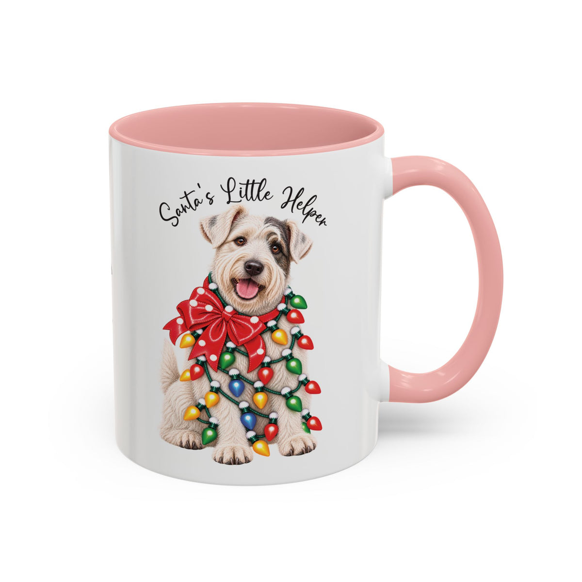 Sealyham Terrier, Santa's little helper, personalised accent colour 11oz mug