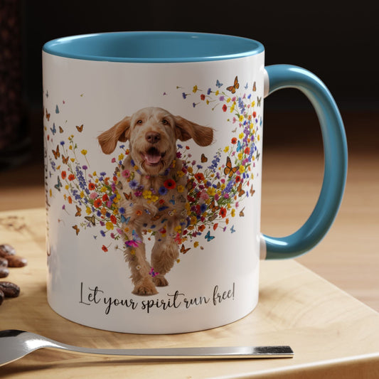 Spinone Italiano #1, Let your spirit run free, personalized colourful Mugs, 11oz