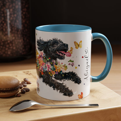 Portugese Water Dog Personalized Accent Mugs, 11oz