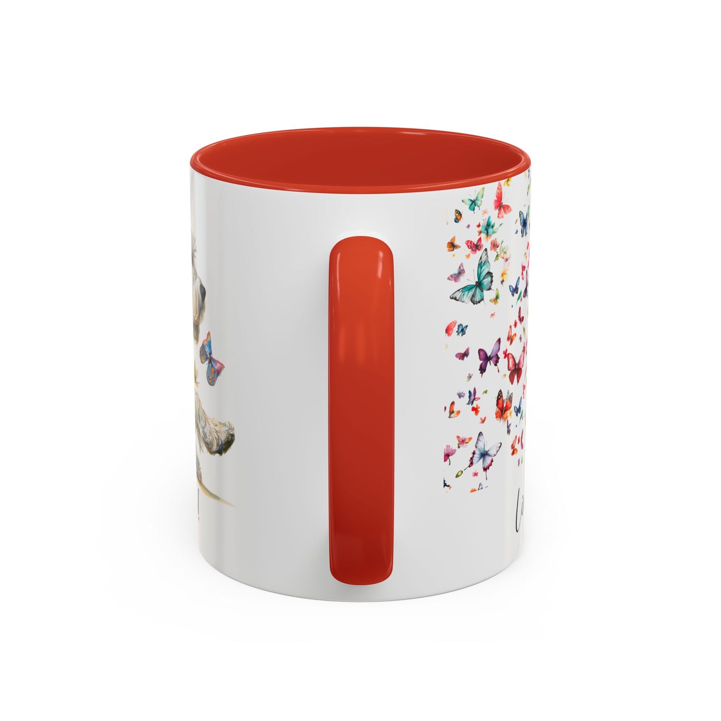 Schnauzer #2,  Live like the gate was left open, Colorful Accent Mugs, 11oz