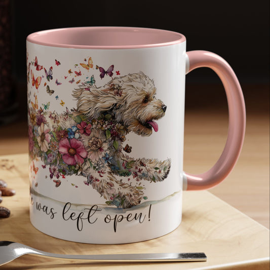 Golden Doodle #2 "Live like the gate was left open" Accent Mugs, 11oz