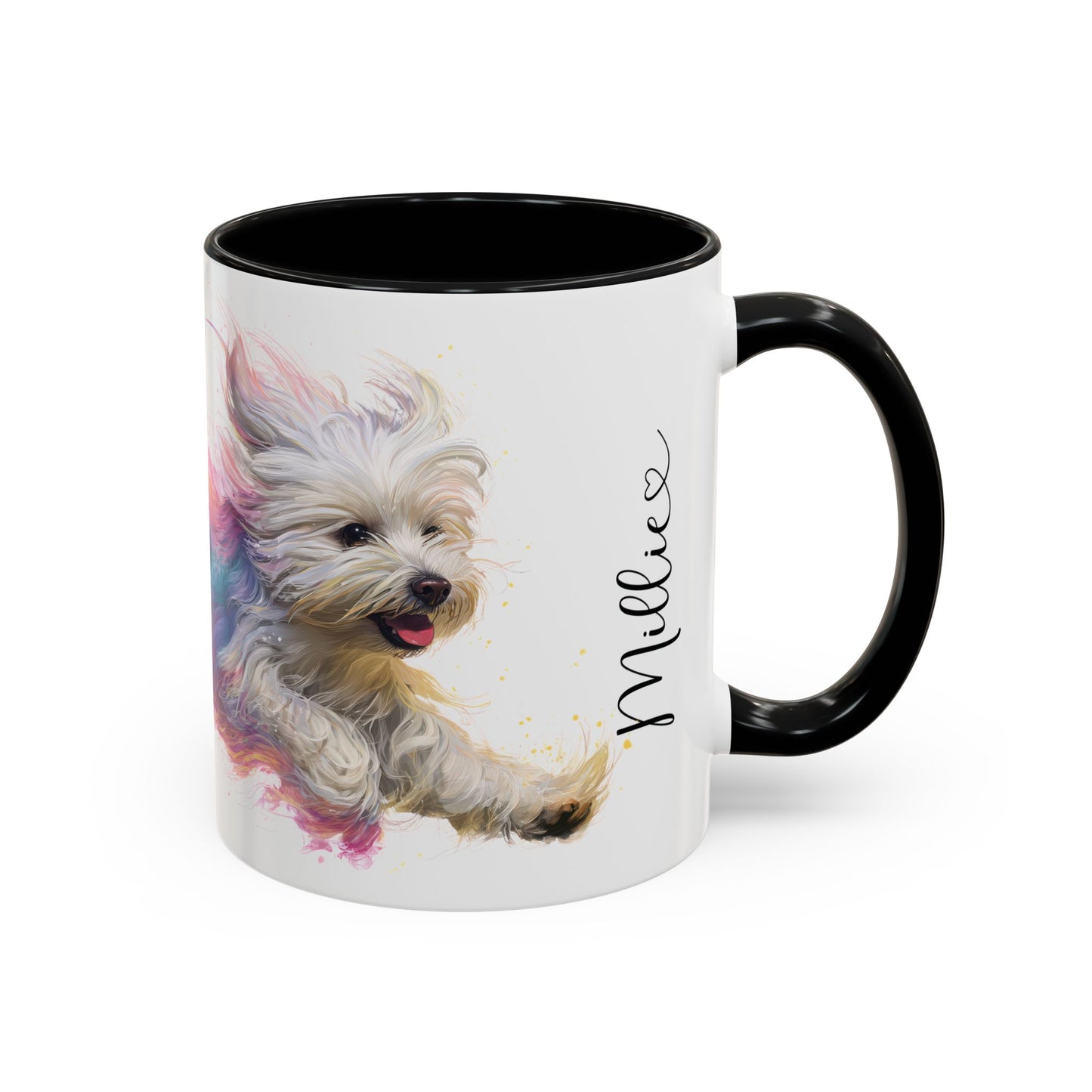 Maltese Paint Colourful Personalised Accent Mugs, 11oz