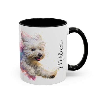 Maltese Paint Colourful Personalised Accent Mugs, 11oz