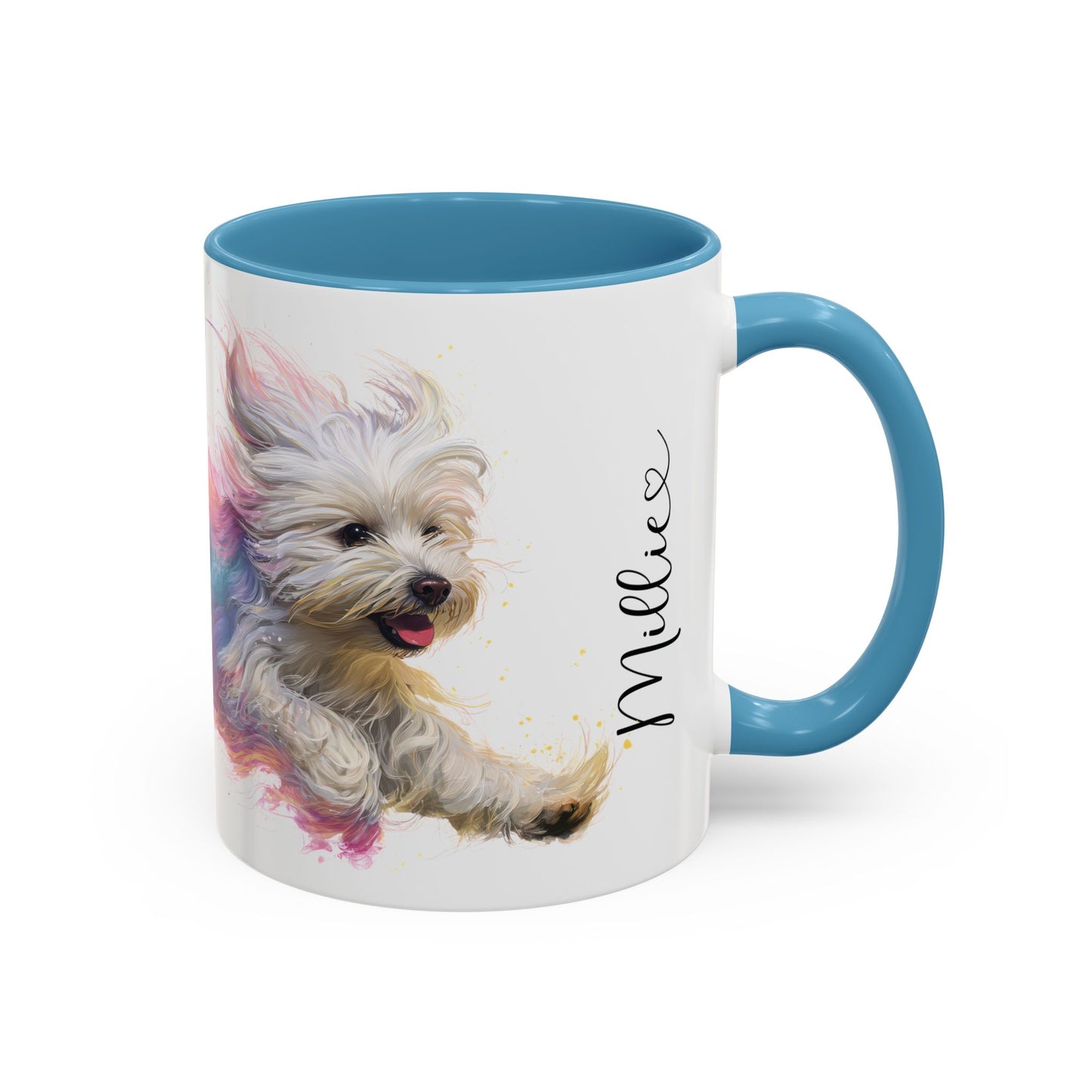 Maltese Paint Colourful Personalised Accent Mugs, 11oz
