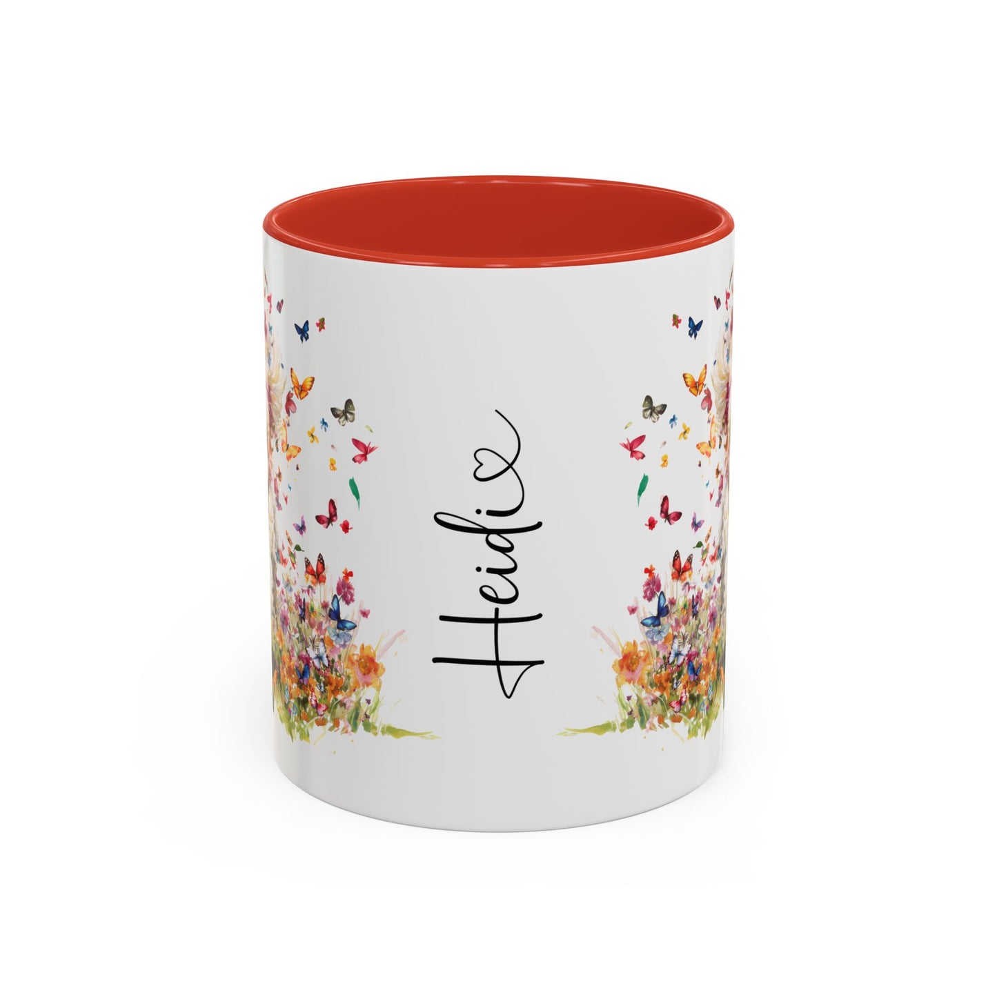 Poodle Butterfly Personalized Accent Mugs, 11oz