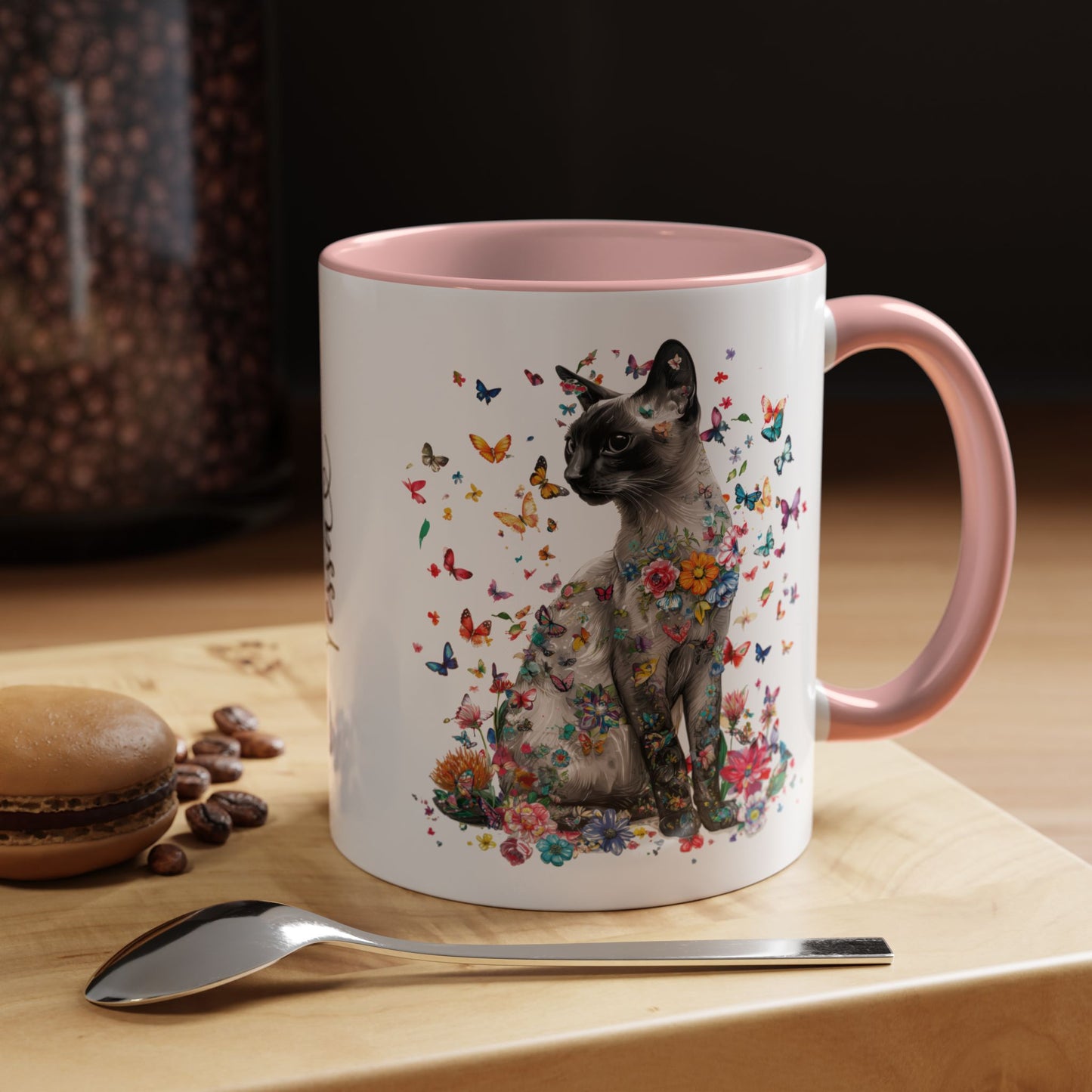 Siamese Cat Personalized Accent Mugs, 11oz