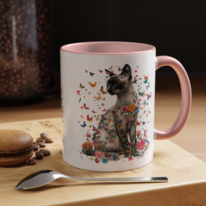 Siamese Cat Personalized Accent Mugs, 11oz