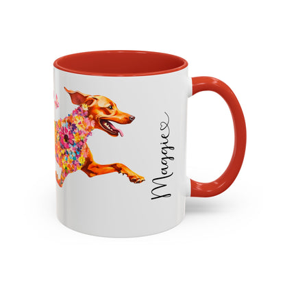 Vizsla Personalized Colorful Accent Mugs, 11oz