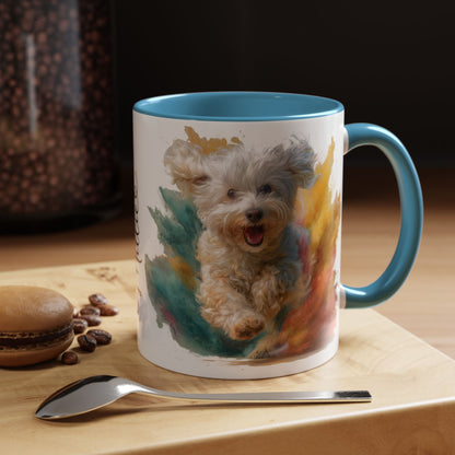 Maltese #2 Paint Colourful Personalised Accent Mugs, 11oz