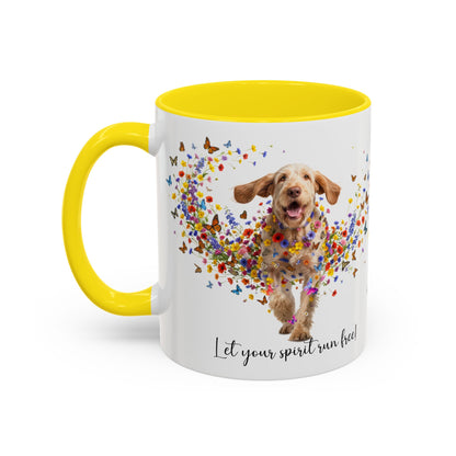 Spinone Italiano #1, Let your spirit run free, personalized colourful Mugs, 11oz