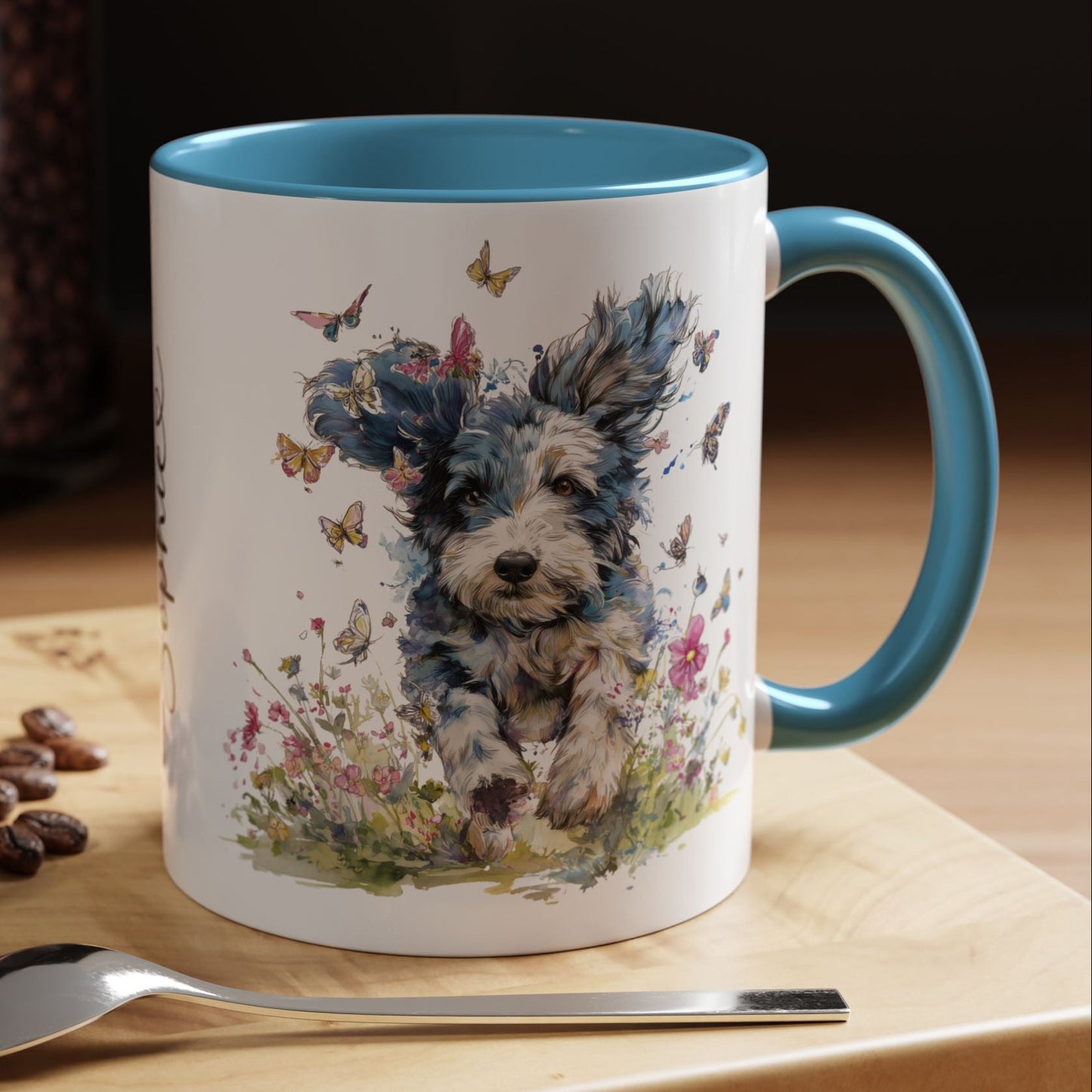 Blue Merle Cockapoo/Doodle Personalized Accent Mugs, 11oz