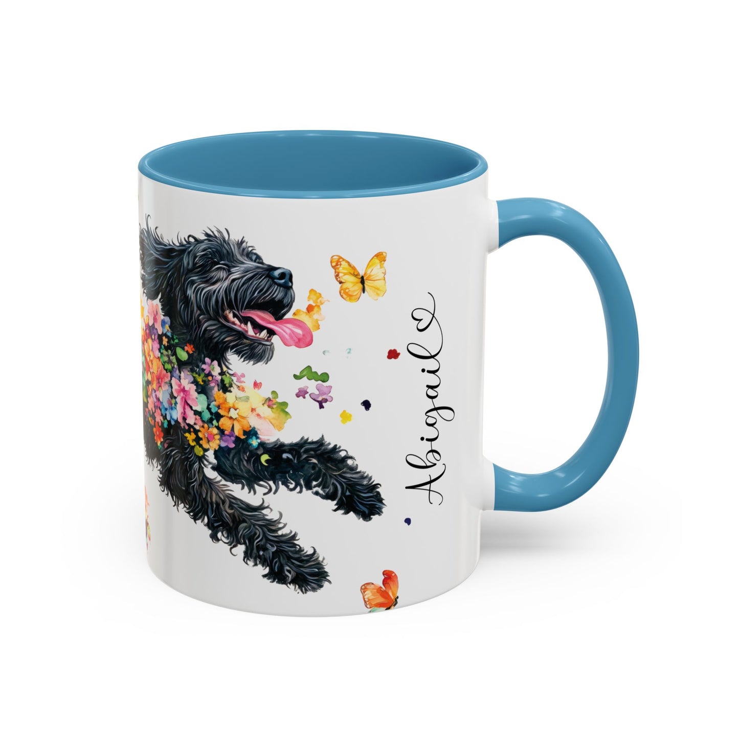 Portugese Water Dog Personalized Accent Mugs, 11oz