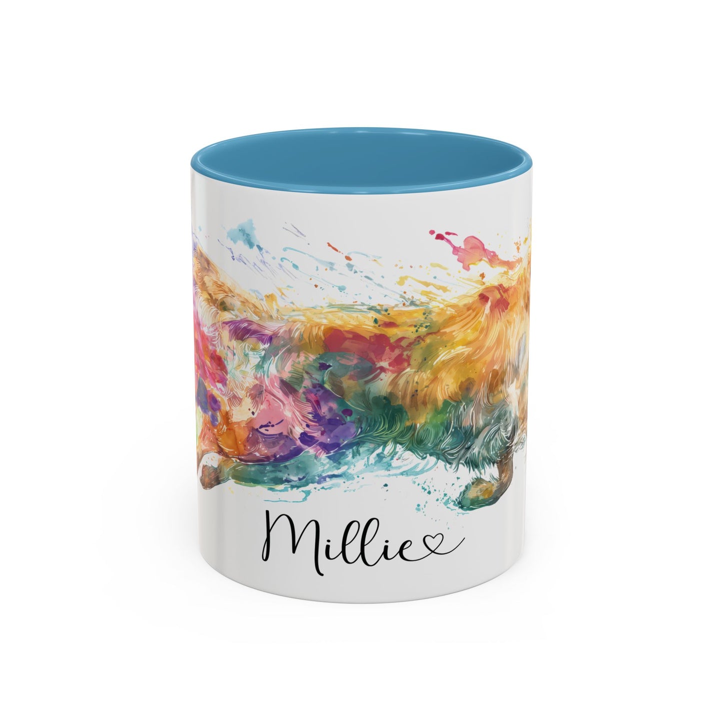 Golden Retriever Paint Colourful Personalised Accent Mugs, 11oz