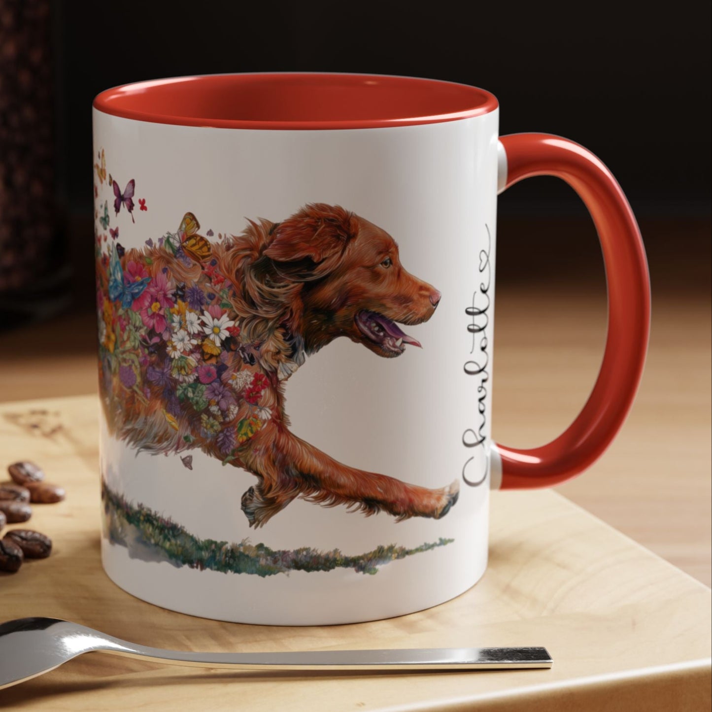 Nova Scotia Duck Tolling Retriever Personalized Accent Mugs, 11oz