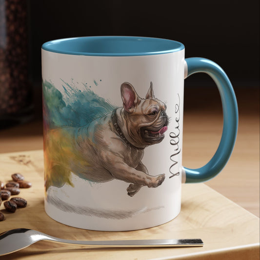 French Bulldog #1 Paint Colourful Personalised Accent Mugs, 11oz