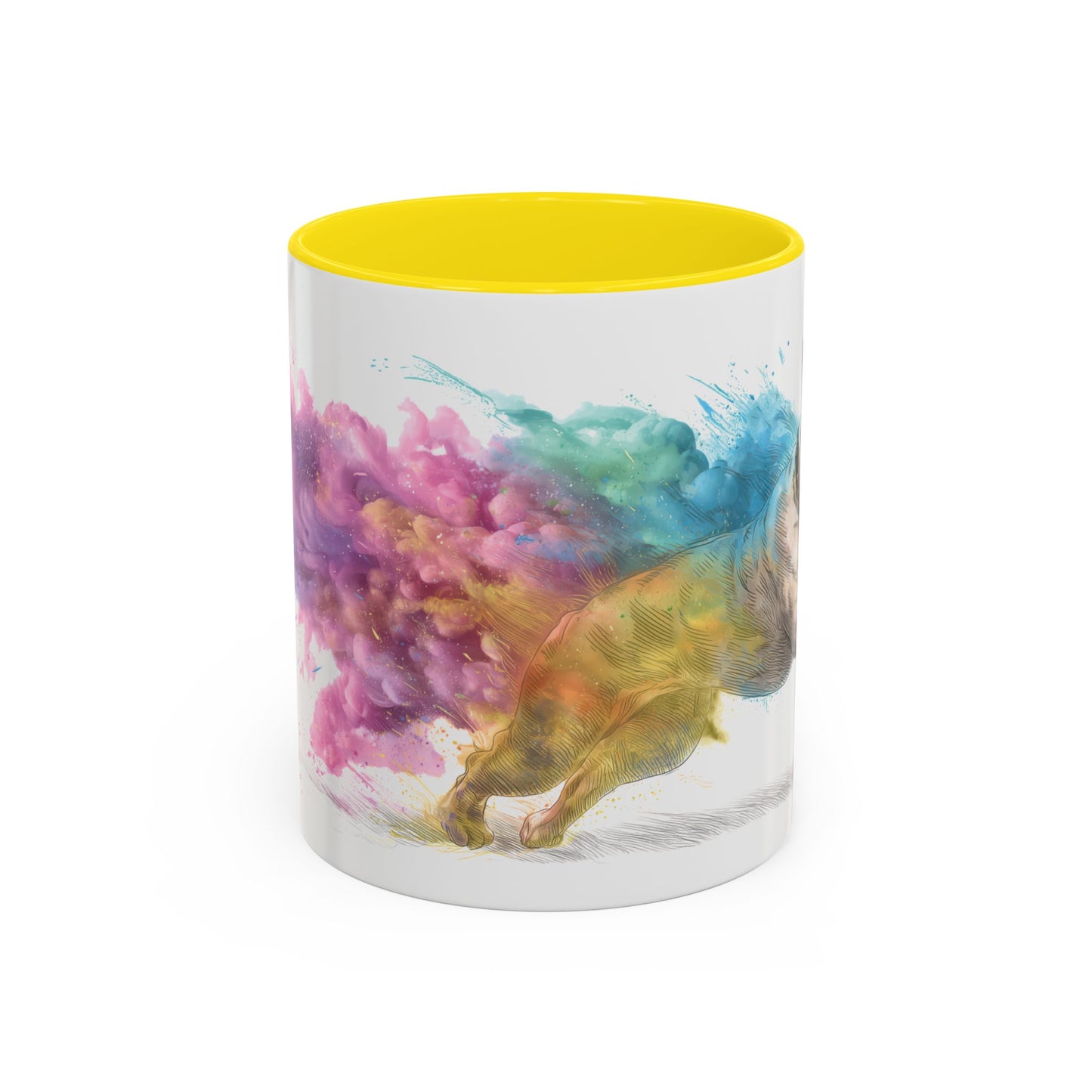French Bulldog #1 Paint Colourful Personalised Accent Mugs, 11oz