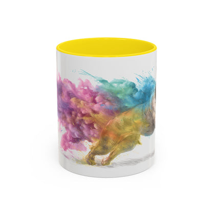 French Bulldog #1 Paint Colourful Personalised Accent Mugs, 11oz