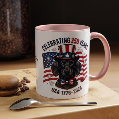 Dachshund #1 - 250th Celebration Personalised  Accent Mugs, 11oz & 15oz