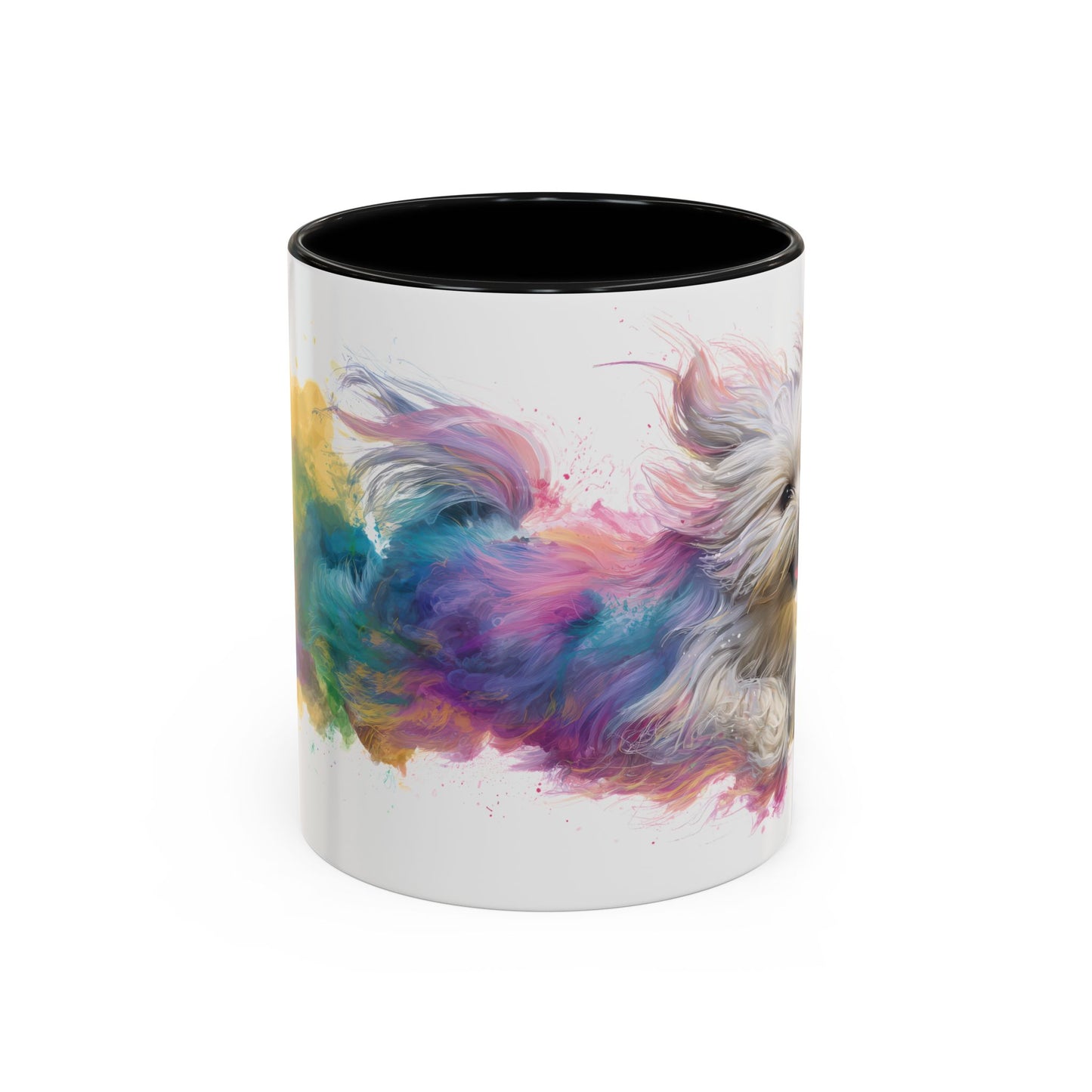 Maltese Paint Colourful Personalised Accent Mugs, 11oz