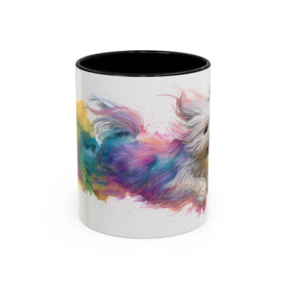 Maltese Paint Colourful Personalised Accent Mugs, 11oz