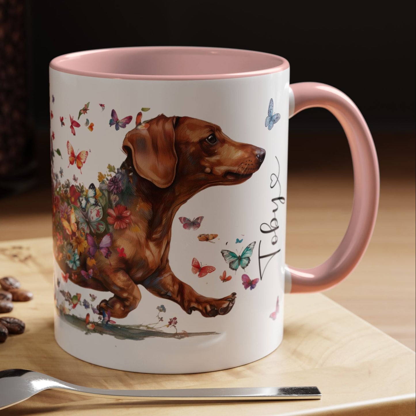 Dachshund #4 Personalized Accent Mugs, 11oz