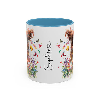 Ruby Cavalier King Charles Spaniel  Personalized Accent Mugs, 11oz