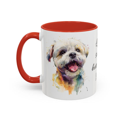 Shih Tzu #1 “Life is better with” Personalized Accent Mugs, 11oz