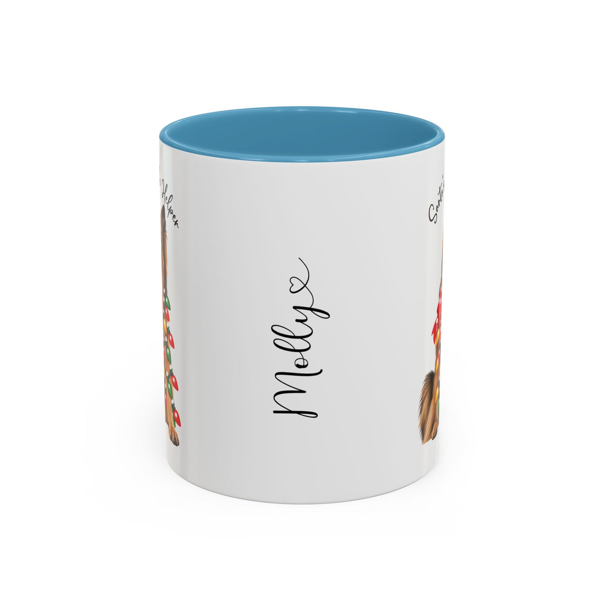Belgian Tervuren, Santa's little helper, personalised accent colour 11oz mug