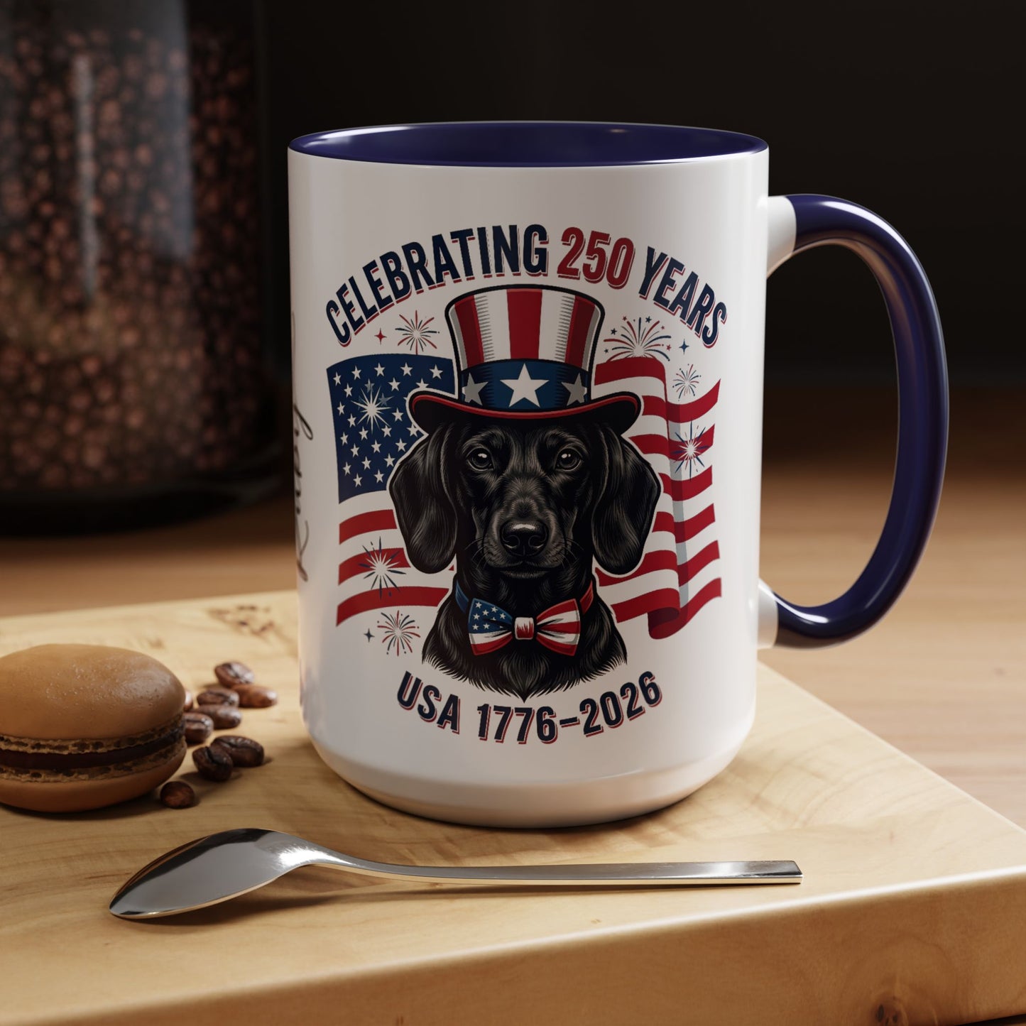Dachshund #1 - 250th Celebration Personalised  Accent Mugs, 11oz & 15oz