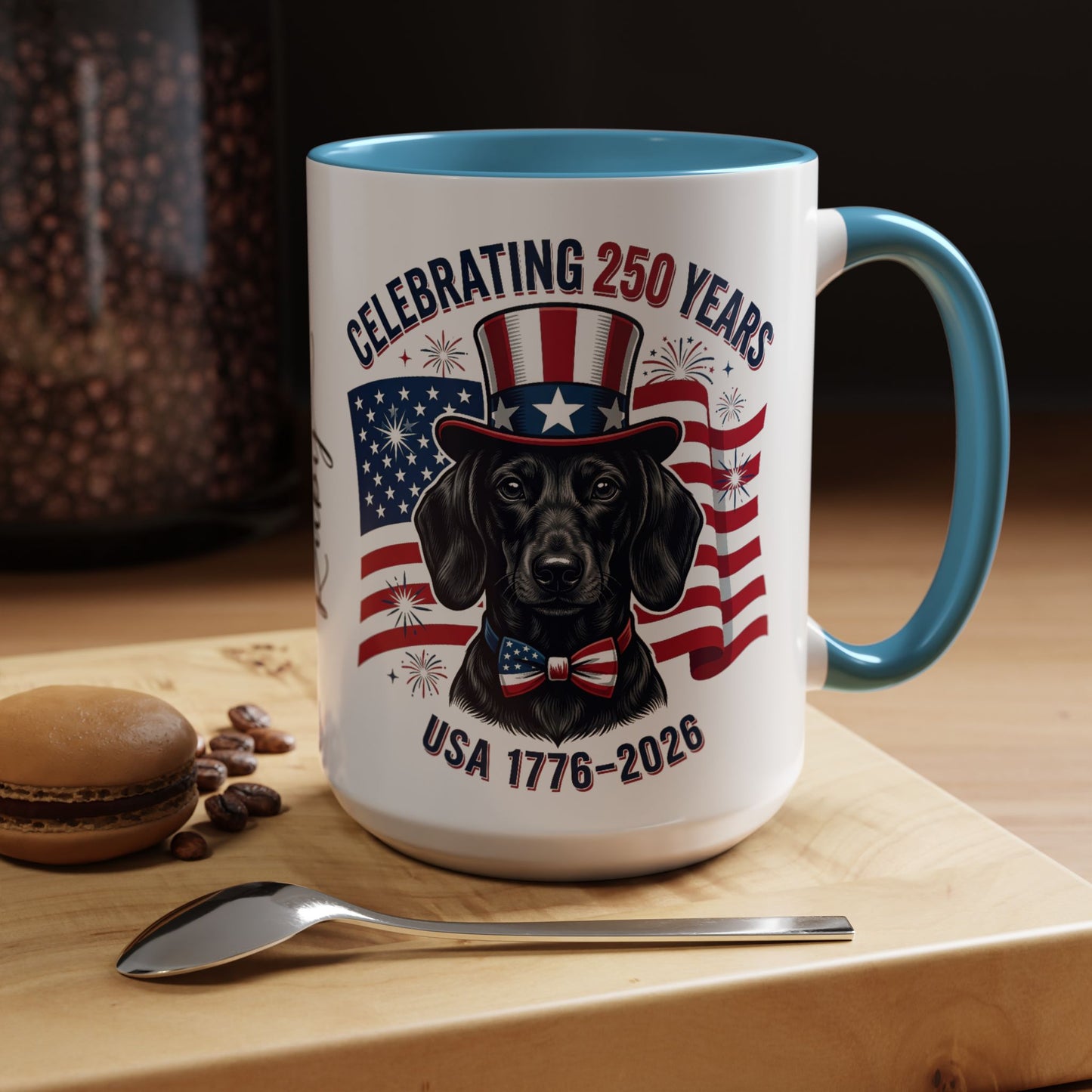 Dachshund #1 - 250th Celebration Personalised  Accent Mugs, 11oz & 15oz