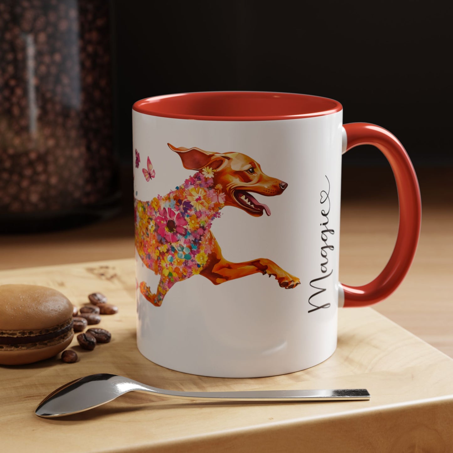 Vizsla Personalized Colorful Accent Mugs, 11oz