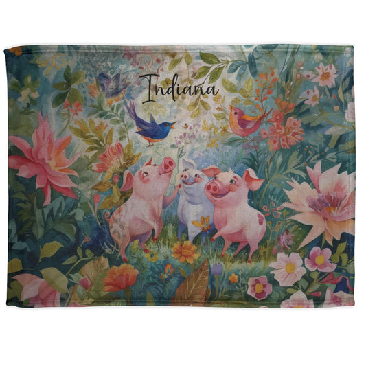 Three Little Pigs Personalised Mystical Forest Blanket