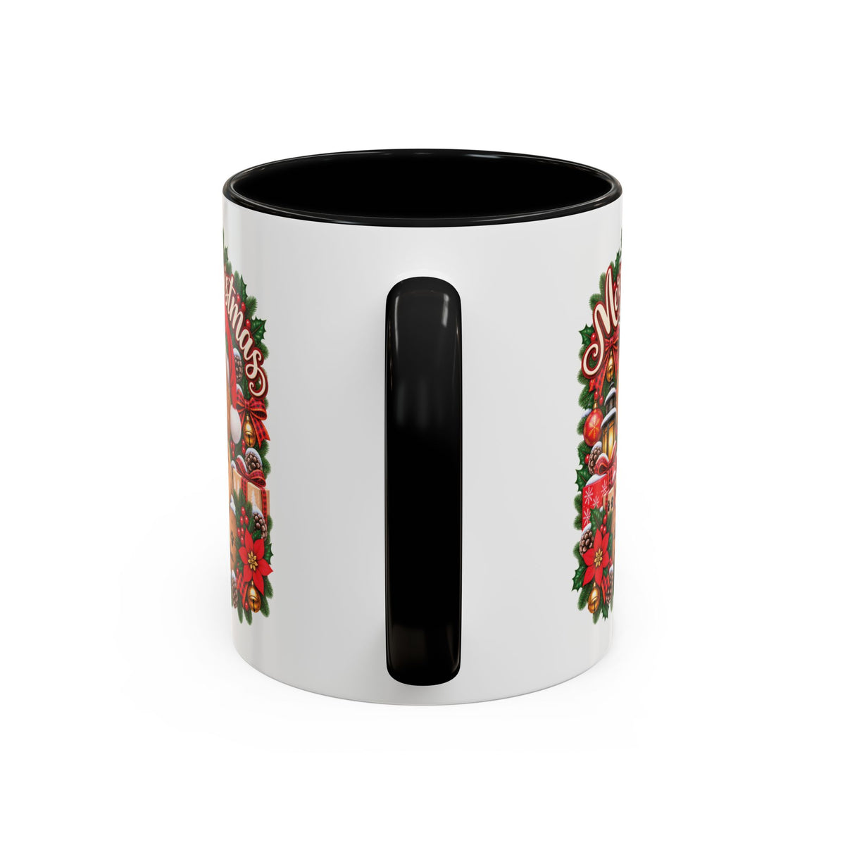 Golden Doodle Merry Christmas, personalised accent colour 11oz mug
