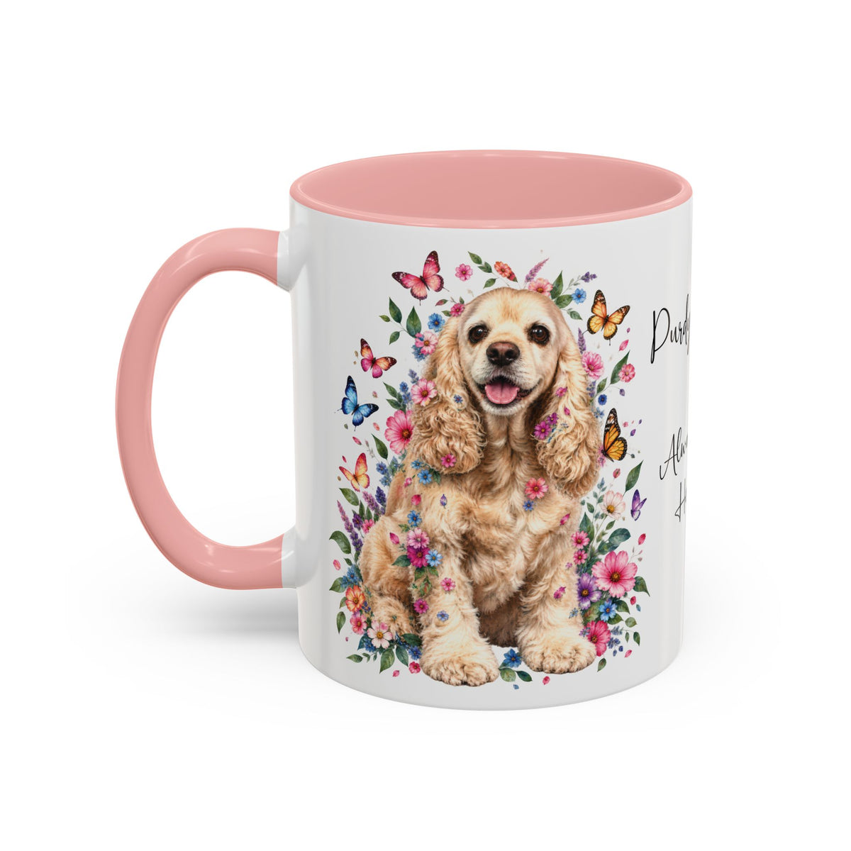 DUO (2 pets) - ANY DESIGN Floral Personalized Accent Mugs, 11oz